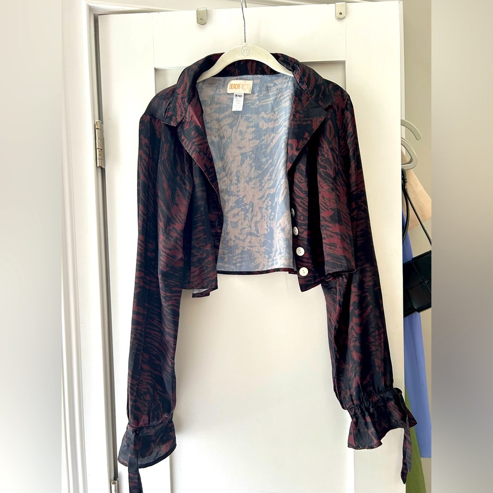 Beach Riot Cropped Silk Blouse